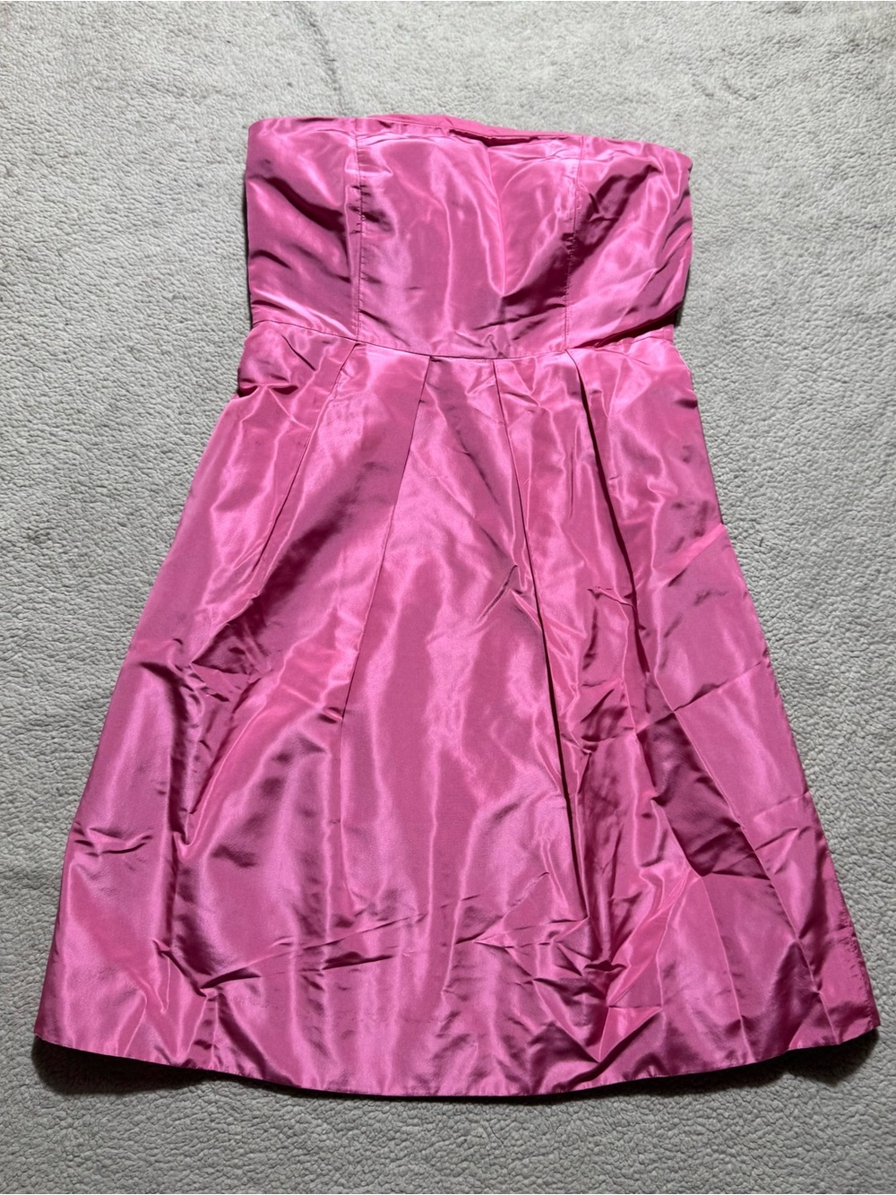 J Crew Dress Womens 2P Petite Pink Mini Strapless Lined 100% Silk Back Zip